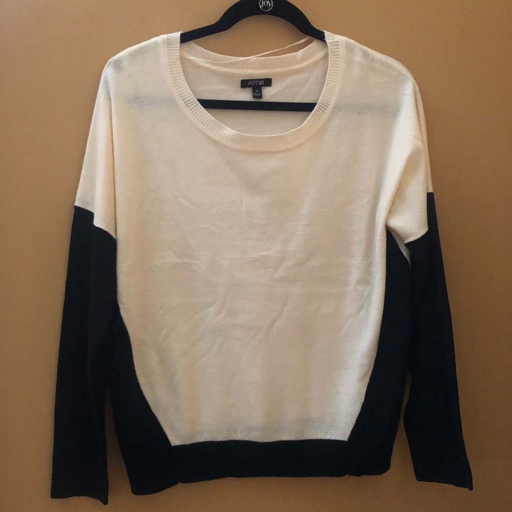 Light pink and black pull over sweater